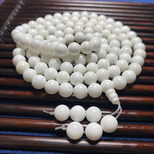 精品奶白貝殼海貝殼彿珠8mm108顆手鏈糯米細白精選貝殼項鍊 精品奶白貝殼海貝殼彿珠8mm108顆手鏈糯米細白精選貝殼項鍊