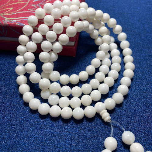 精品奶白貝殼海貝殼彿珠8mm108顆手鏈糯米細白精選貝殼項鍊 精品奶白貝殼海貝殼彿珠8mm108顆手鏈糯米細白精選貝殼項鍊