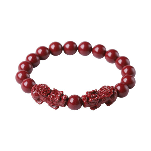 天然原礦紫金砂男士硃砂貔貅手鏈女款高含量帝王砂手串轉運珠