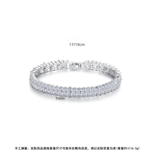 錦瑟 新款麥穗手鏈黃銅鋯石水晶手飾時尚流行花卉超閃百搭首飾品