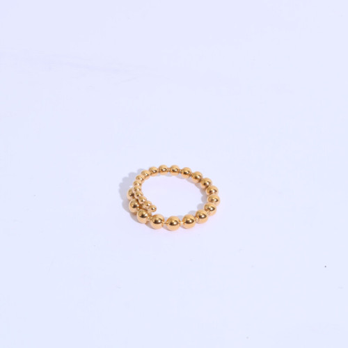 漸變小圓珠戒指 鈦鋼電鍍18金 戒指