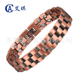 紅銅手鏈簡約時尚磁性純紅銅手鏈男款磁性能量純紅銅手鏈