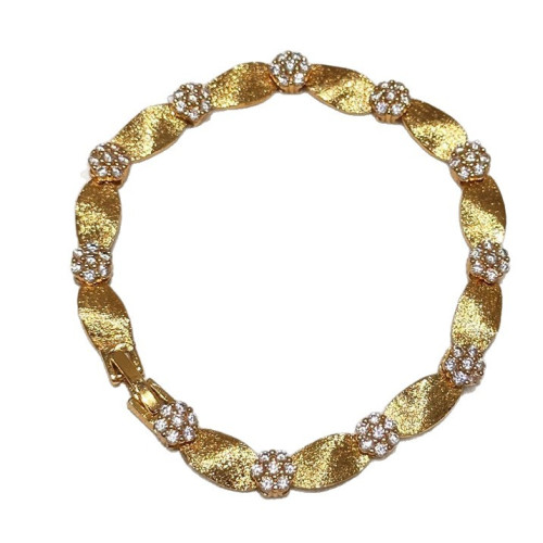 金店同款拉絲花朵緞帶手鏈久不掉色新中式國潮風輕奢高級手環飾品