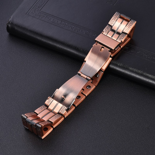 兩邊裂紋錶帶釦三排磁99.9%純紅銅手鏈 兩邊裂紋錶帶釦三排磁99.9%純紅銅手鏈