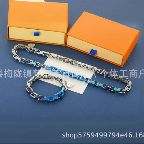 驢家鈦鋼竹節百搭手鏈項鍊古巴淬火琺瑯嘻哈手環節日禮品