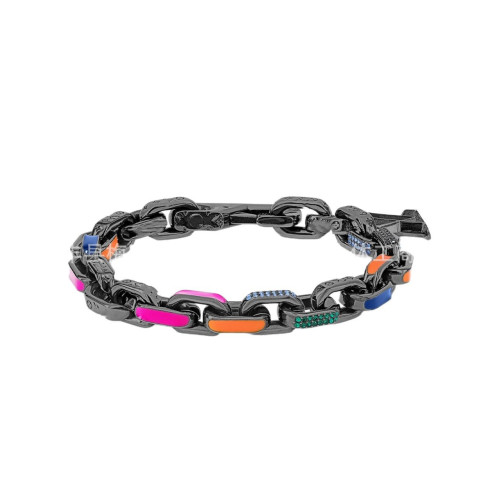 驢家鈦鋼竹節百搭手鏈項鍊古巴淬火琺瑯嘻哈手環節日禮品