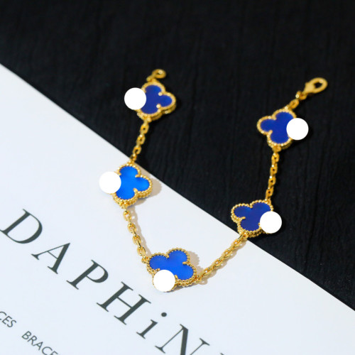 高克重v金二代高版四葉草五花手鏈天然cnc精工11.5克瘦花不掉色