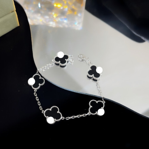 高克重v金二代高版四葉草五花手鏈天然cnc精工11.5克瘦花不掉色