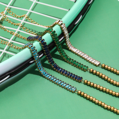 靜俏歐美不鏽鋼鋯石手鏈曡戴輕奢高級感首飾不掉色鈦鋼飾品女