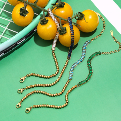 靜俏歐美不鏽鋼鋯石手鏈曡戴輕奢高級感首飾不掉色鈦鋼飾品女