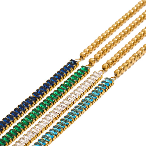 靜俏歐美不鏽鋼鋯石手鏈曡戴輕奢高級感首飾不掉色鈦鋼飾品女