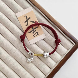 足銀999 護身符錢幣小馬藏式手鏈新中式招財轉運手繩本命年男女禮