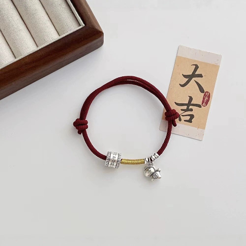 足銀999 護身符錢幣小馬藏式手鏈新中式招財轉運手繩本命年男女禮 足銀999 護身符錢幣小馬藏式手鏈新中式招財轉運手繩本命年男女禮