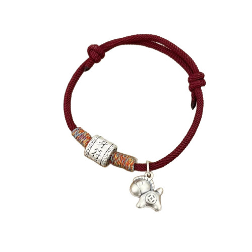 足銀999 護身符錢幣小馬藏式手鏈新中式招財轉運手繩本命年男女禮 足銀999 護身符錢幣小馬藏式手鏈新中式招財轉運手繩本命年男女禮