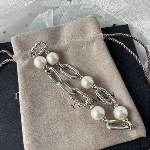 DY   歐美流行珍珠鍊條手鏈，分色時尚手鏈