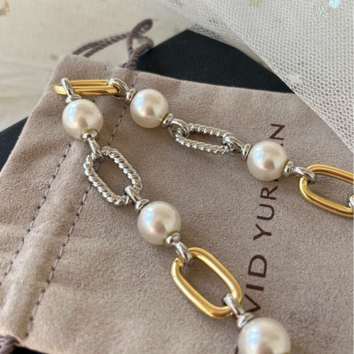 DY   歐美流行珍珠鍊條手鏈，分色時尚手鏈