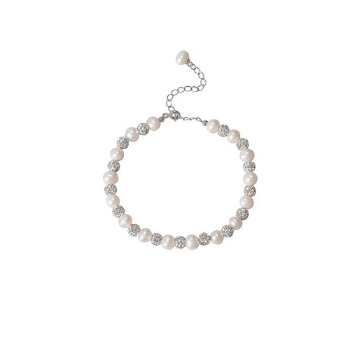 璀璨珍珠手鏈女S925純銀小衆個性網紅冷淡風淡水珍珠手串秋冬新款