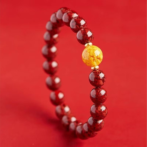 天然晶體砂手鏈雄黃轉運珠硃砂手串高含量晶體珠男女款禮物 天然晶體砂手鏈雄黃轉運珠硃砂手串高含量晶體珠男女款禮物
