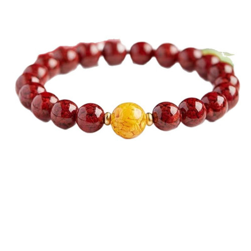 天然晶體砂手鏈雄黃轉運珠硃砂手串高含量晶體珠男女款禮物 天然晶體砂手鏈雄黃轉運珠硃砂手串高含量晶體珠男女款禮物