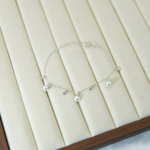 s925純銀滿天星珍珠流蘇手鏈手串女法式ins小衆設計高級感手飾