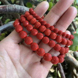 原礦高含量硃砂6mm8mm10mm絲絨珠手串   全國質檢