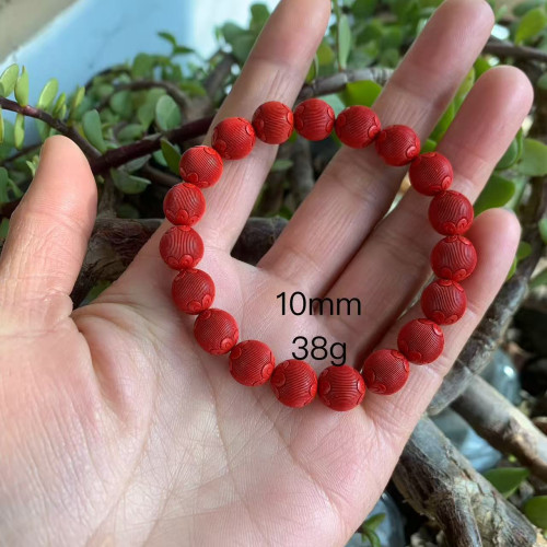 原礦高含量硃砂6mm8mm10mm絲絨珠手串   全國質檢