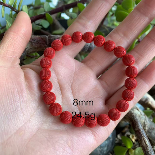 原礦高含量硃砂6mm8mm10mm絲絨珠手串   全國質檢