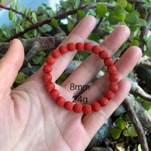 原礦高含量硃砂6mm8mm10mm絲絨珠手串   全國質檢