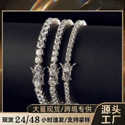 歐美嘻哈網球手鏈3mm4mm5mm  單排鑽銅微鑲鋯石手鏈Tennis Chain