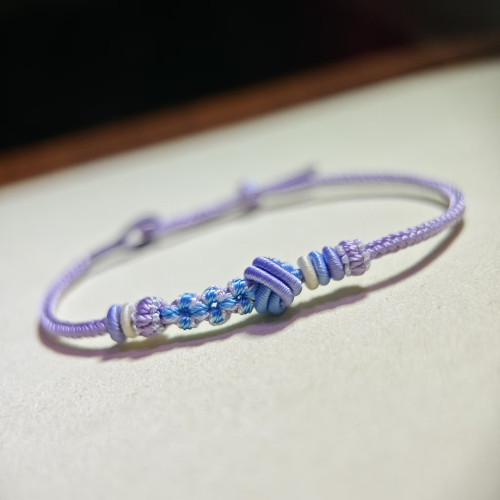 手工編織酒窩結可穿珠2毫米手繩 男女同款可DIY情侶款本命年手繩 手工編織酒窩結可穿珠2毫米手繩 男女同款可DIY情侶款本命年手繩