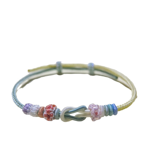 手工編織酒窩結可穿珠2毫米手繩 男女同款可DIY情侶款本命年手繩 手工編織酒窩結可穿珠2毫米手繩 男女同款可DIY情侶款本命年手繩