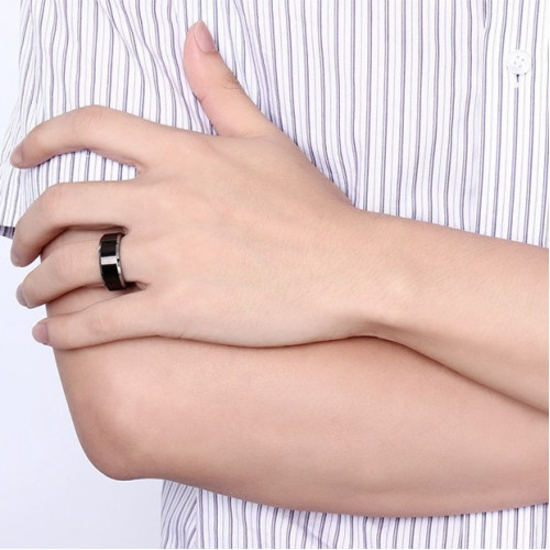 歐美首飾 8mm黑色鎢金戒指 男士戒指 抗刮痕 鎢鋼戒指TCR-032