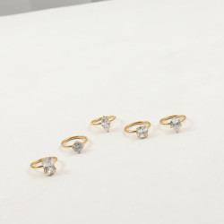 誇張 大鋯石  簡約 戒指 鈦鋼電鍍18k金