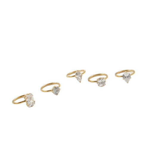 誇張 大鋯石  簡約 戒指 鈦鋼電鍍18k金