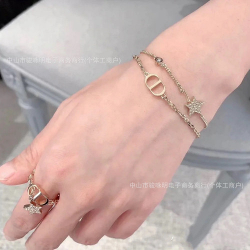 經典款實拍對版迪家D家雙層五角星字母CD手鏈女極簡百搭對標手飾