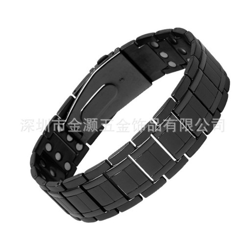 不鏽鋼磁石手鏈 鈦鋼能量保健手鏈 男士手鏈
