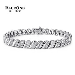 彈簧釦古巴手鏈銅鍍金鑲嵌鋯石嘻哈潮流設計爆款手飾品