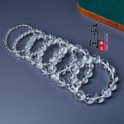 東海水晶天然白水晶手鏈白水晶老礦單圈手串時尚男女手鏈