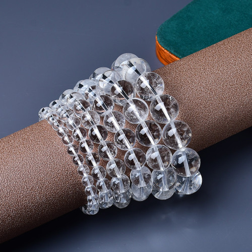 東海水晶天然白水晶手鏈白水晶老礦單圈手串時尚男女手鏈