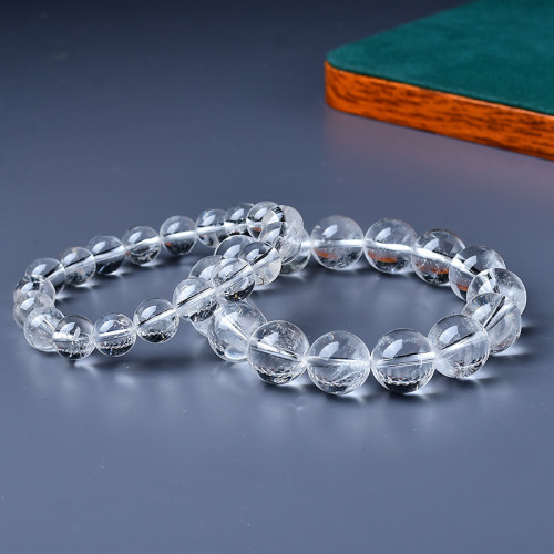 東海水晶天然白水晶手鏈白水晶老礦單圈手串時尚男女手鏈