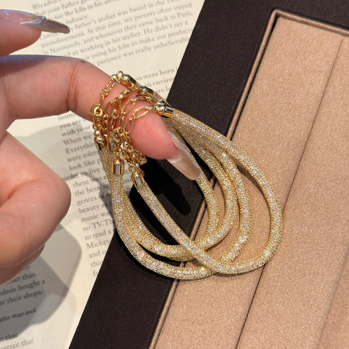 S925純銀新款璀璨銀河輕奢錢袋子滿鑽手鏈男女百搭時尚高級感手飾