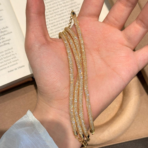 S925純銀新款璀璨銀河輕奢錢袋子滿鑽手鏈男女百搭時尚高級感手飾