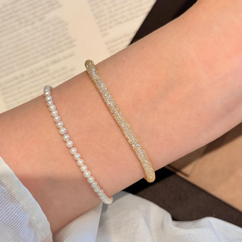 S925純銀新款璀璨銀河輕奢錢袋子滿鑽手鏈男女百搭時尚高級感手飾