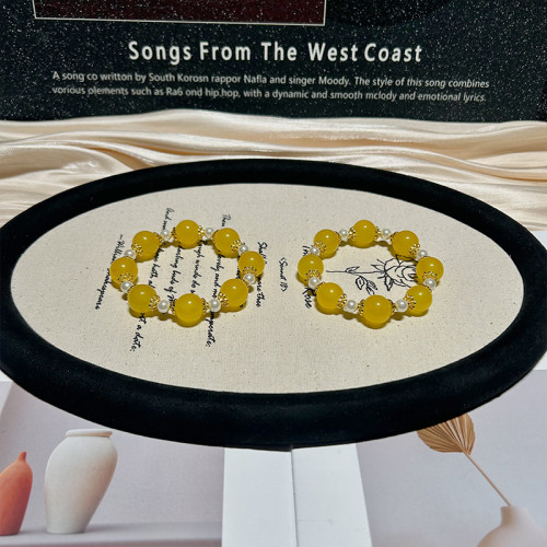 【黃瑪瑙】手鏈水晶手串水晶手飾 手鏈串珠 天然水晶手鏈女高級感