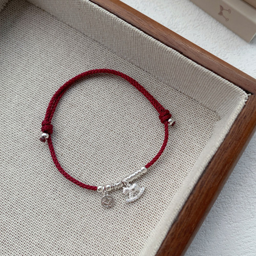 S925純銀馬上有錢盤纏紅繩手鏈女小衆新中式國風本命年生肖手繩 S925純銀馬上有錢盤纏紅繩手鏈女小衆新中式國風本命年生肖手繩