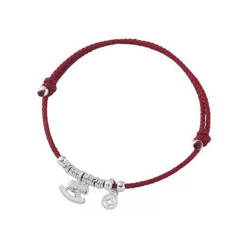 S925純銀馬上有錢盤纏紅繩手鏈女小衆新中式國風本命年生肖手繩 S925純銀馬上有錢盤纏紅繩手鏈女小衆新中式國風本命年生肖手繩