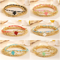 銅珠哥特十字架手鏈小衆高級感女士串珠不掉色手串小衆輕奢手鏈