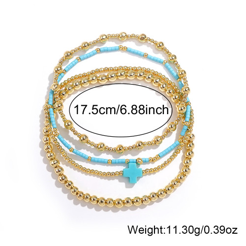 銅珠哥特十字架手鏈小衆高級感女士串珠不掉色手串小衆輕奢手鏈