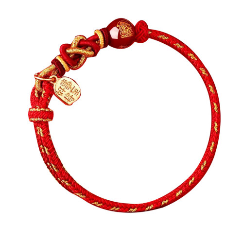 2026馬年紅繩手鏈五路財神蛇本命年編織繩生肖馬鼠牛兔太嵗手繩