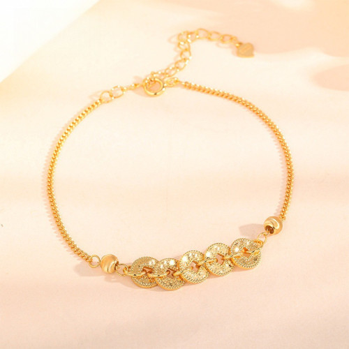 小紅書抖音爆款s925純銀新中式碎冰冰五帝錢幣手鏈女國潮復古百搭